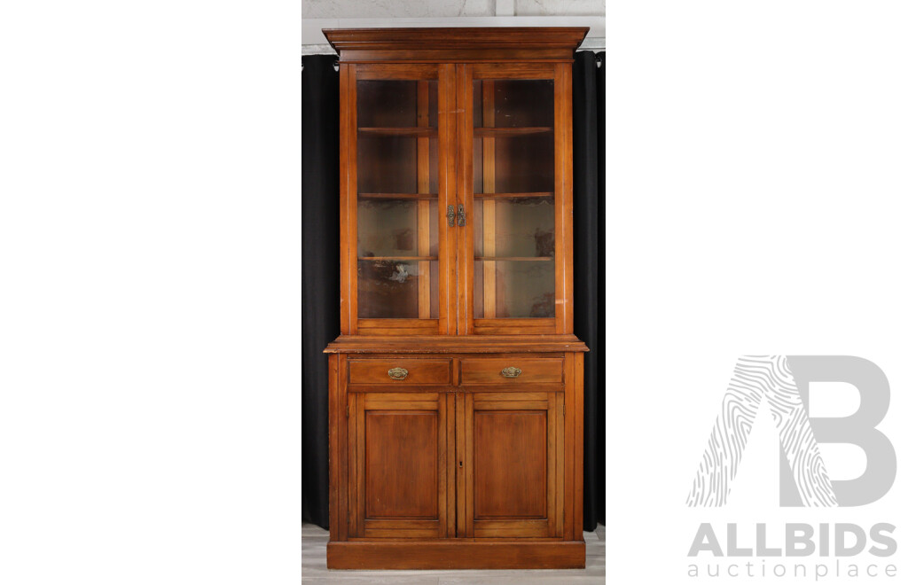 Edwardian Pine Two Piece Bookcase