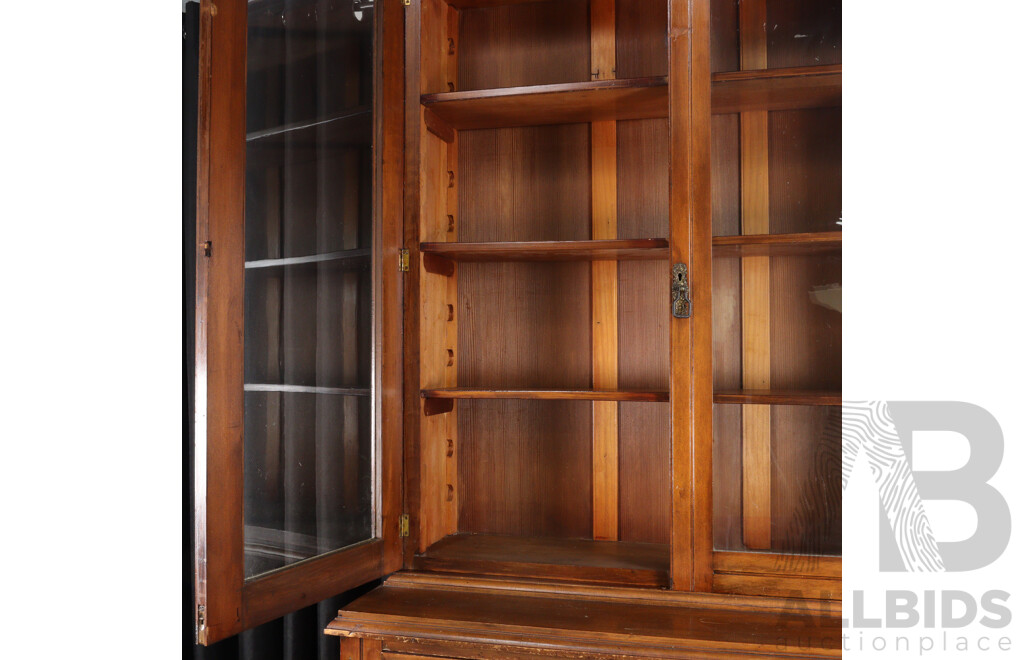 Edwardian Pine Two Piece Bookcase