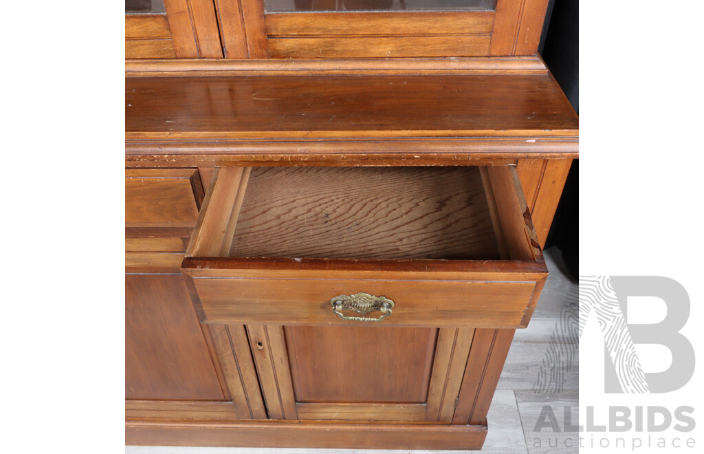 Edwardian Pine Two Piece Bookcase