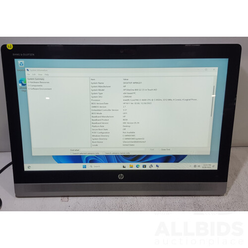 HP EliteOne 800 G2 Intel Core i5 (6600) 3.30GHz-3.90GHz 4-Core CPU 23-Inch Touchscreen All-in-One Computer