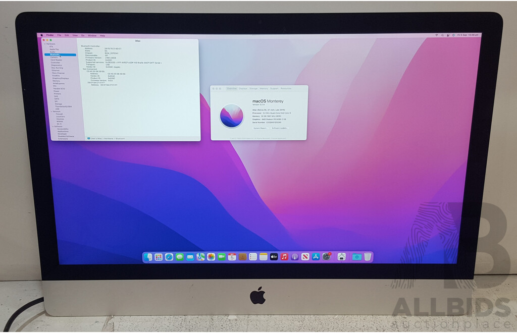 Apple (A1419) Intel Core i5 (6500) 3.20GHz-3.60GHz 4-Core CPU 27-Inch Retina 5K iMac (Late-2015)