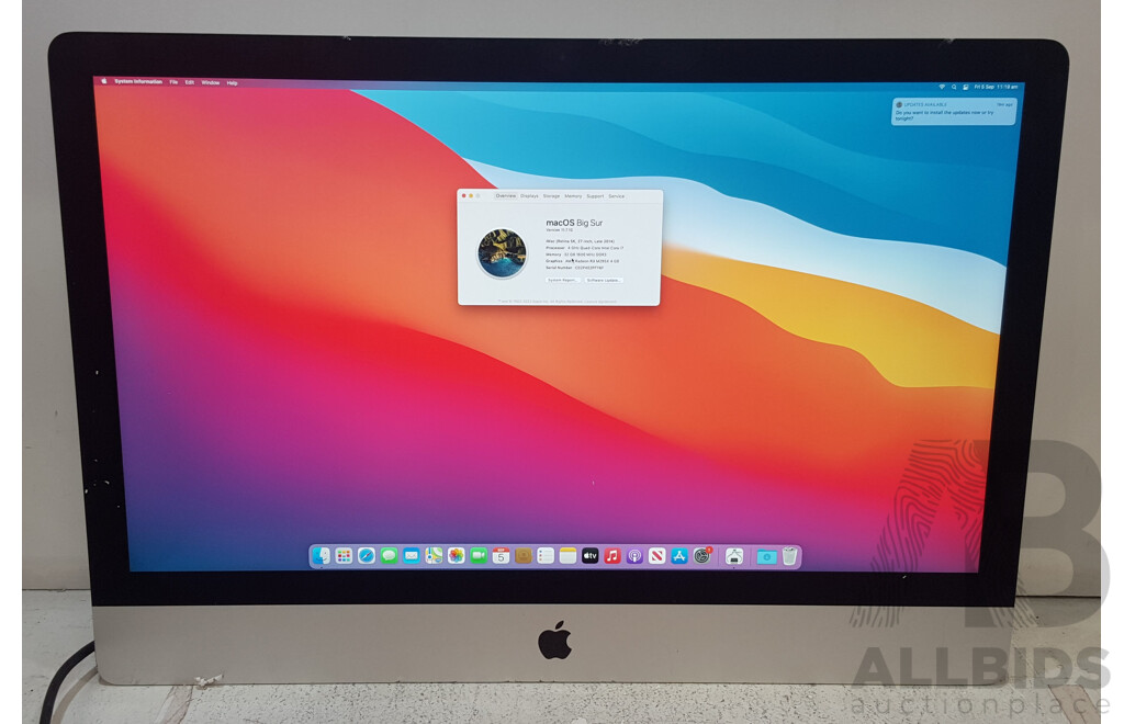 Apple (A1419) Intel Core i7 (4790K) 4.00GHz-4.40GHz 4-Core CPU 27-Inch Retina 5K iMac (Late-2014)