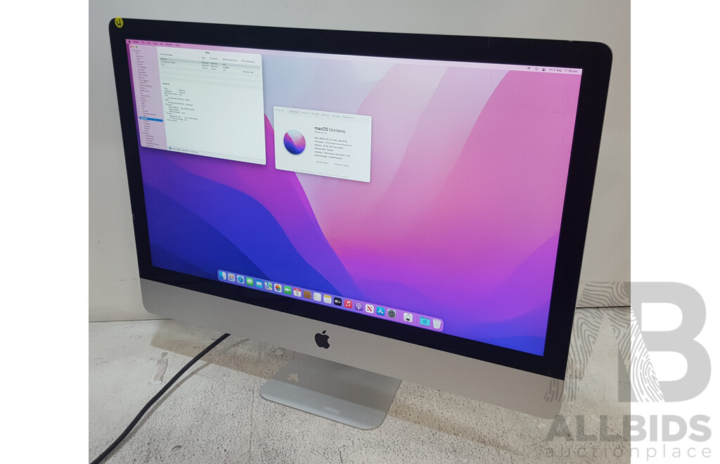 Apple (A1419) Intel Core i7 (6700K) 4.00GHz-4.20GHz 4-Core CPU 27-Inch Retina 5K iMac (Late-2015)