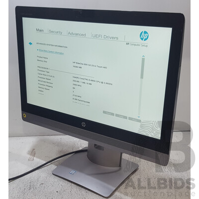 HP EliteOne 800 G2 Intel Core i5 (6600) 3.30GHz-3.90GHz 4-Core CPU 23-Inch Touchscreen All-in-One Computer