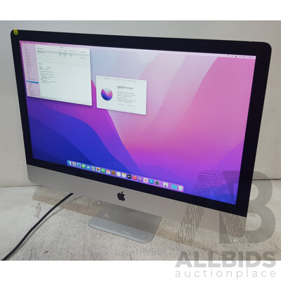 Apple (A1419) Intel Core i7 (6700K) 4.00GHz-4.20GHz 4-Core CPU 27-Inch Retina 5K iMac (Late-2015)