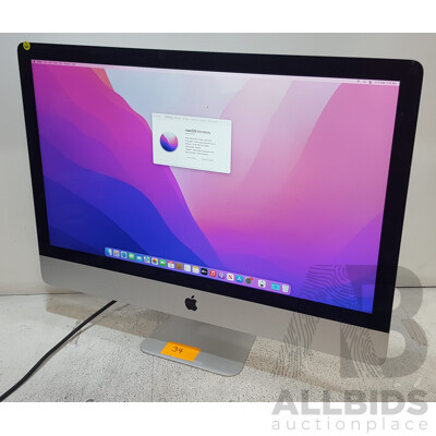 Apple (A1419) Intel Core i7 (6700K) 4.00GHz-4.20GHz 4-Core CPU 27-Inch Retina 5K iMac (Late-2015)