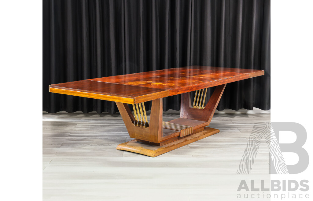 Art Deco Veneered Extension Dining Table