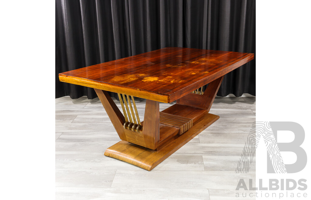 Art Deco Veneered Extension Dining Table
