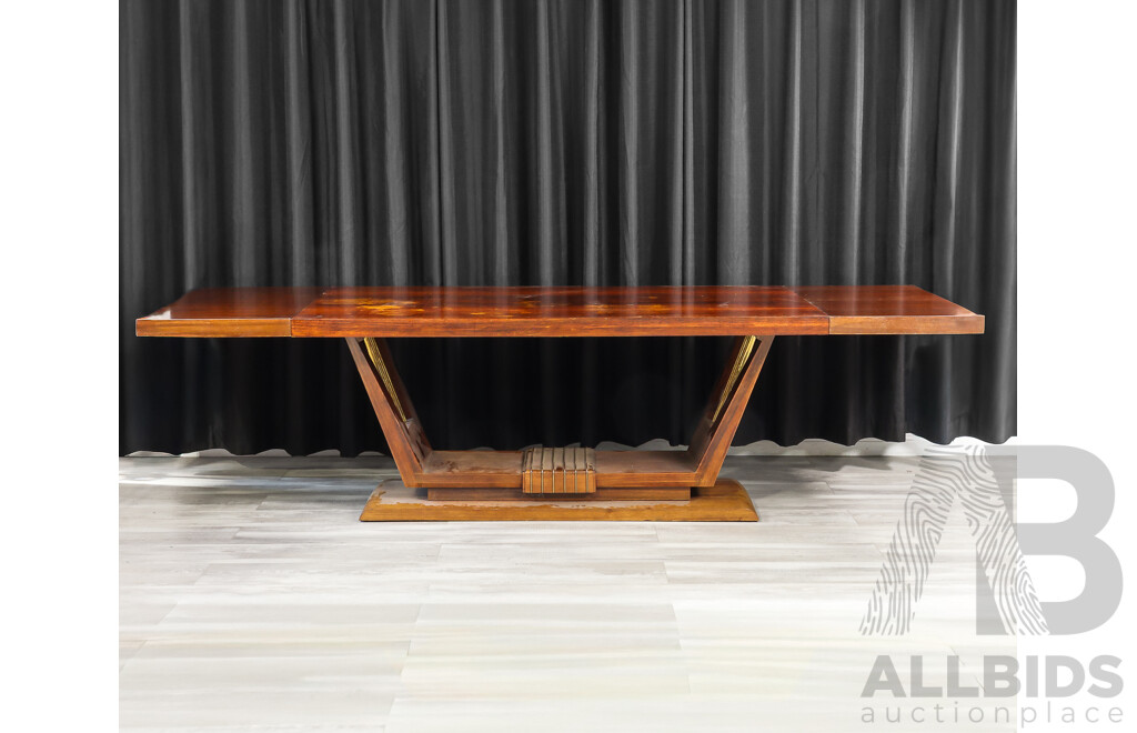 Art Deco Veneered Extension Dining Table