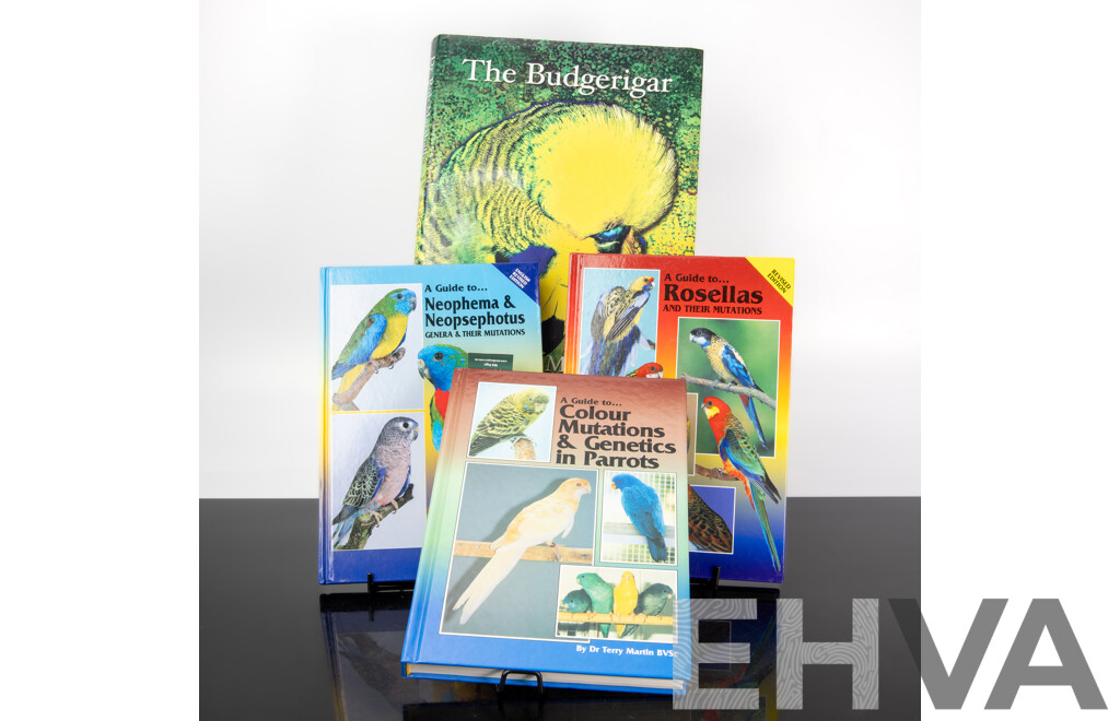 Collection Out of Print Books Regarding Parrots and Budgerigars Comprising the Budgerigar by Dr R Marshall & Three ABK Publications on Rosellas, Parrots, Neopsephotus & Neophema