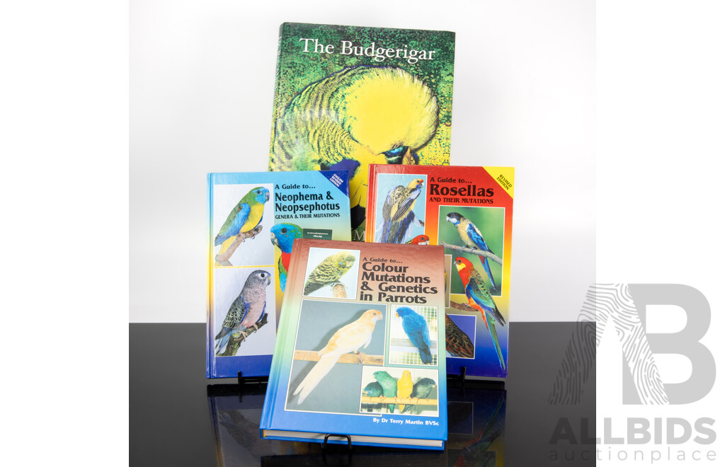 Collection Out of Print Books Regarding Parrots and Budgerigars Comprising the Budgerigar by Dr R Marshall & Three ABK Publications on Rosellas, Parrots, Neopsephotus & Neophema