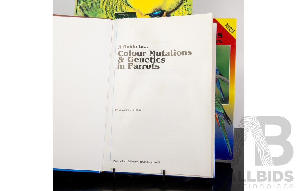 Collection Out of Print Books Regarding Parrots and Budgerigars Comprising the Budgerigar by Dr R Marshall & Three ABK Publications on Rosellas, Parrots, Neopsephotus & Neophema