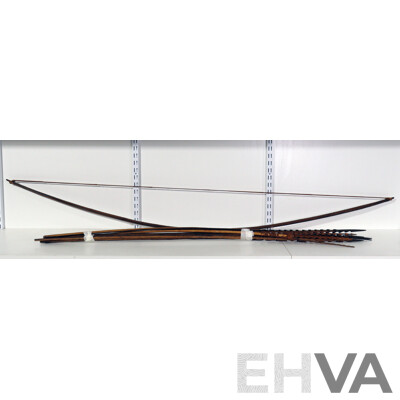 Collection PNG Tribal Weapons Comprsing Bow with Arrows or Spears