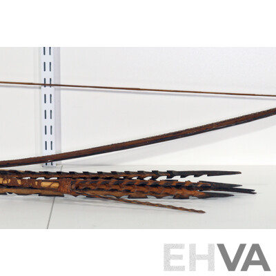 Collection PNG Tribal Weapons Comprsing Bow with Arrows or Spears
