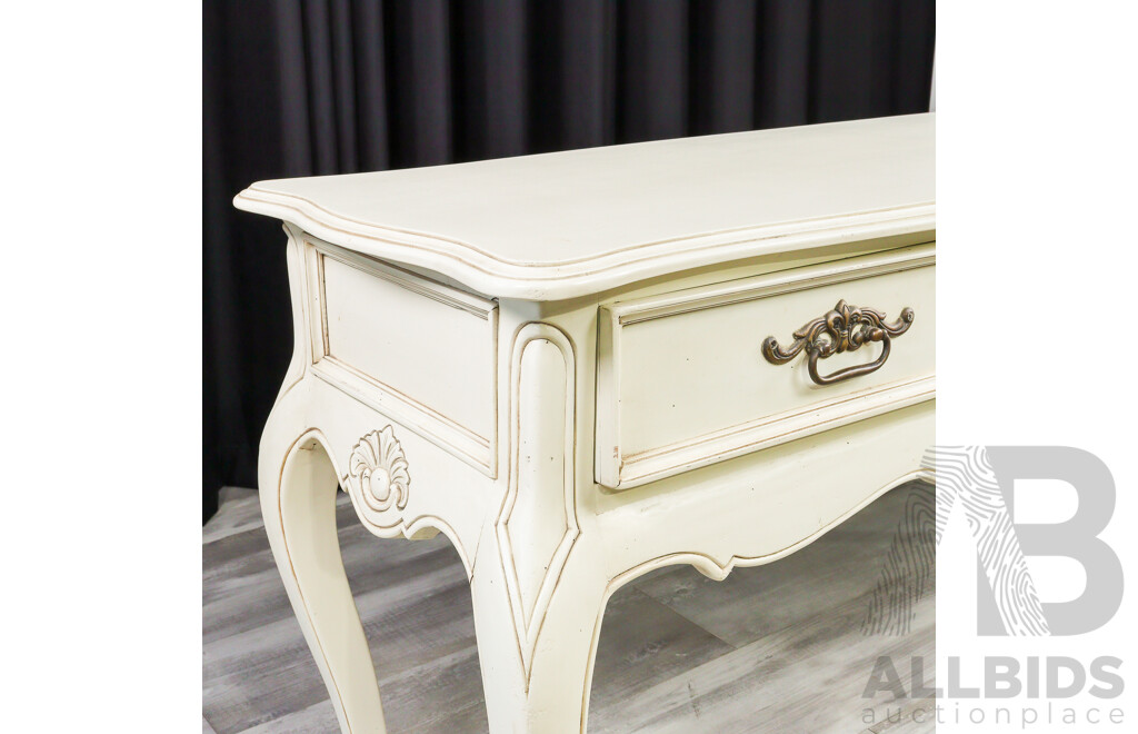 Painted Timber Three Drawer French Provincial Style Console