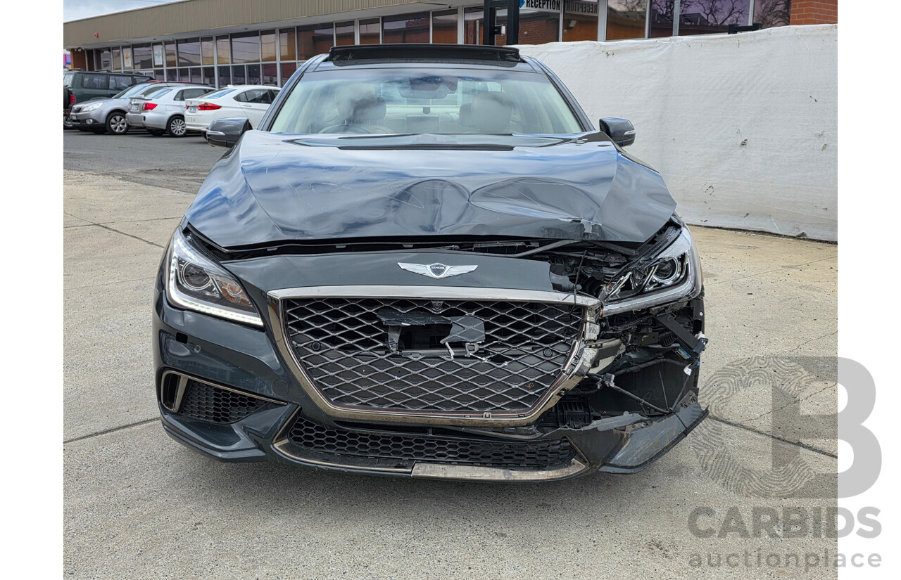 02/2020 Genesis G80 3.8 Ultimate RWD  4D Sedan Green 3.8L - Damaged WOVR N/A