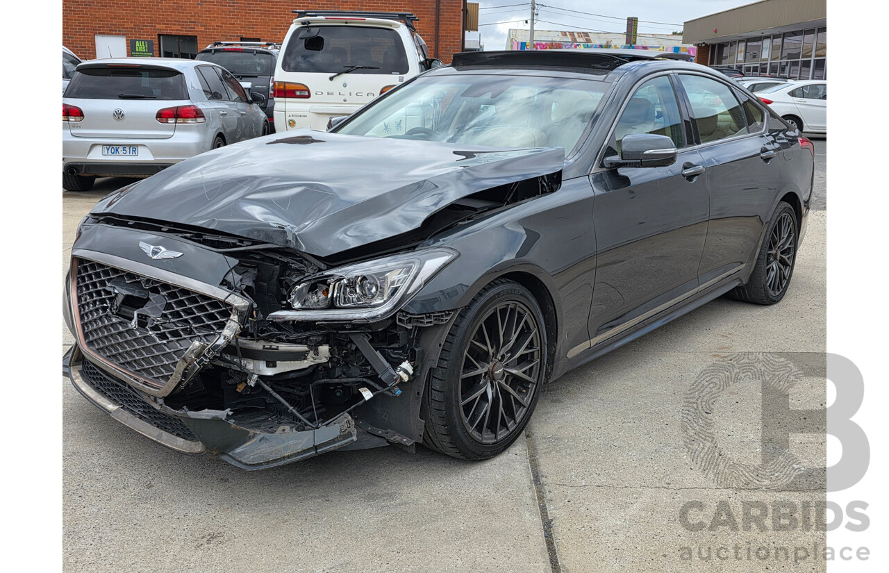 02/2020 Genesis G80 3.8 Ultimate RWD  4D Sedan Green 3.8L - Damaged WOVR N/A