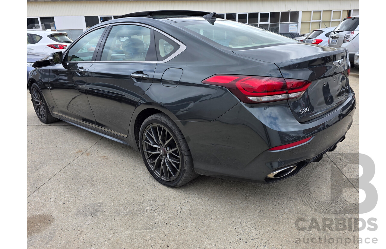 02/2020 Genesis G80 3.8 Ultimate RWD  4D Sedan Green 3.8L - Damaged WOVR N/A