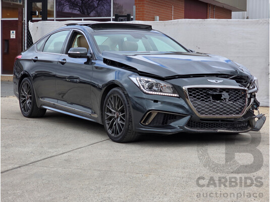 02/2020 Genesis G80 3.8 Ultimate RWD  4D Sedan Green 3.8L - Damaged WOVR N/A