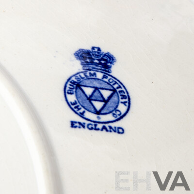 Collection Four Spode Porcelain Blue Room Collection Plates in Original Box Along with Spode Italian Plate & Four Other Blue & White Examples
