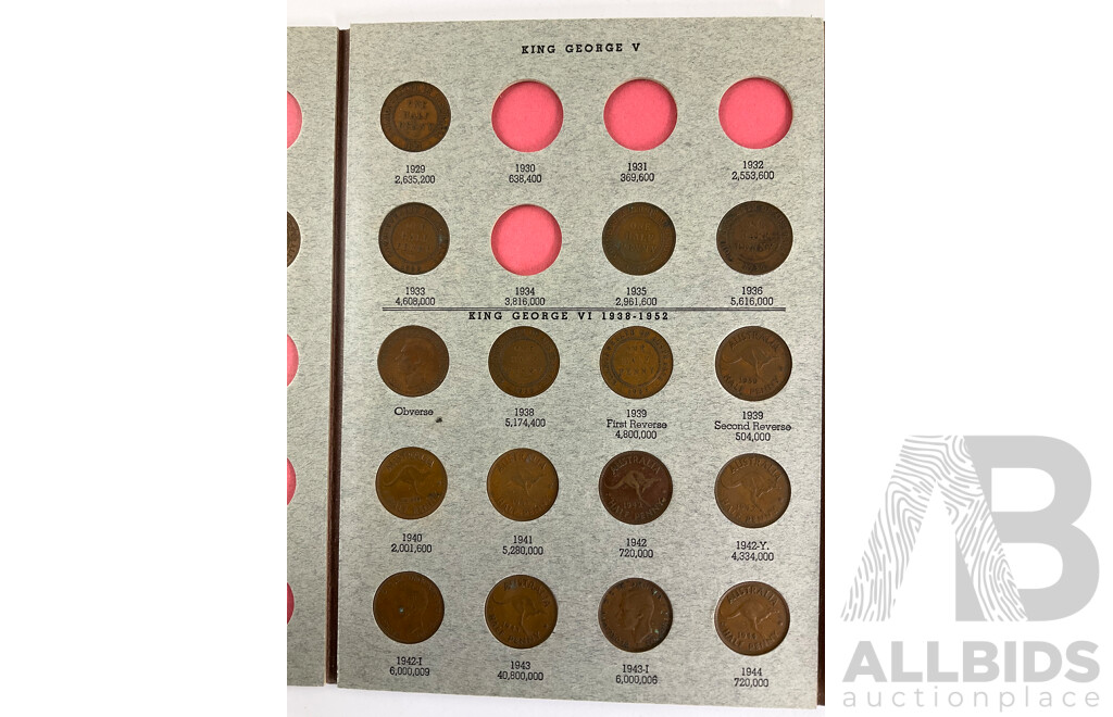 Australian Dansco Half Penny Album, Examples Spanning 1916 to 1964