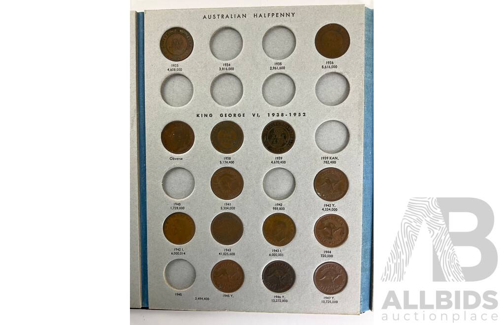 Australian Dansco Half Penny Album, Examples Spanning 1916 to 1964