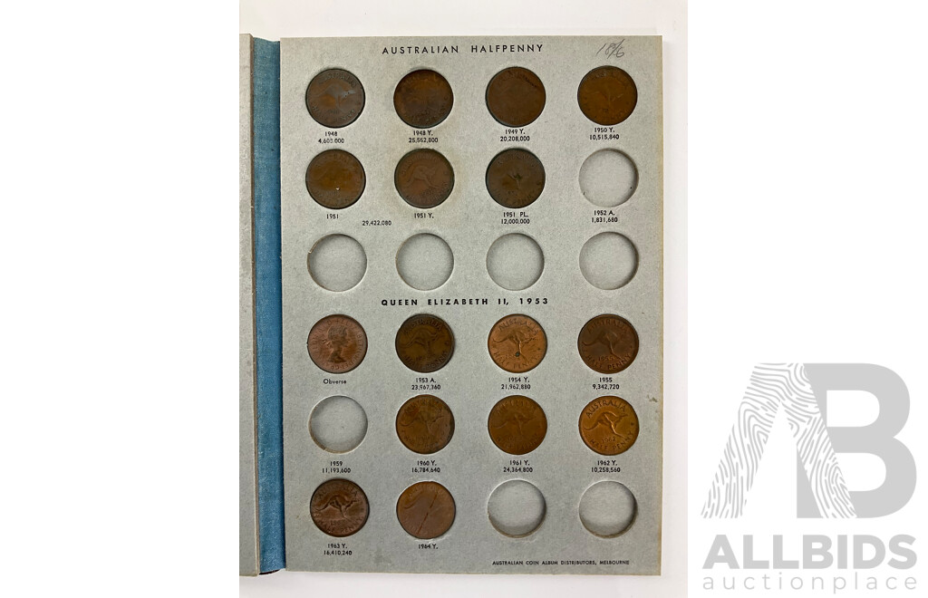 Australian Dansco Half Penny Album, Examples Spanning 1916 to 1964