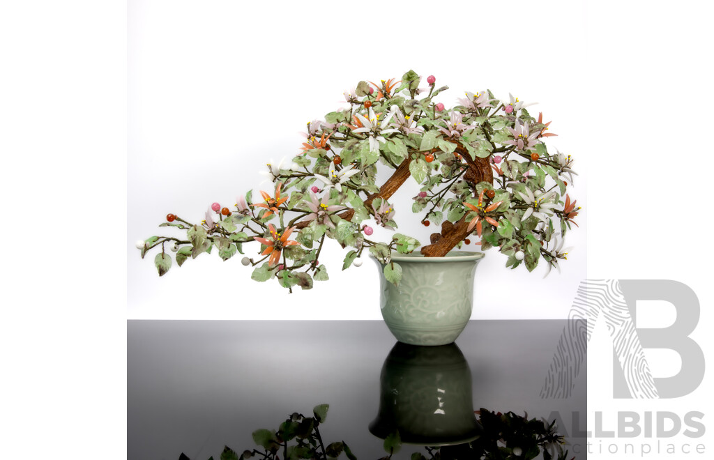 Vintage Chinese Jade Bonsai Tree