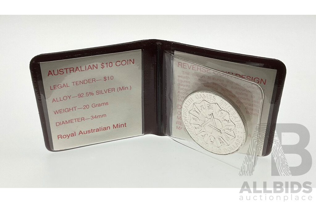 Australian 1982 Silver Ten Dollar Coin, Commonwealth Games .925