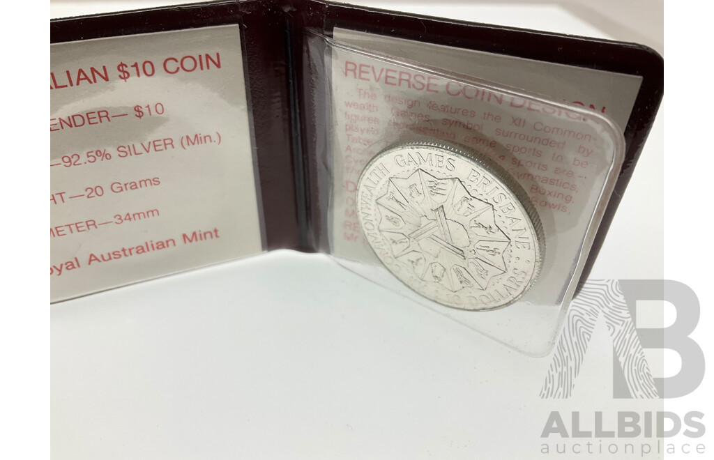 Australian 1982 Silver Ten Dollar Coin, Commonwealth Games .925