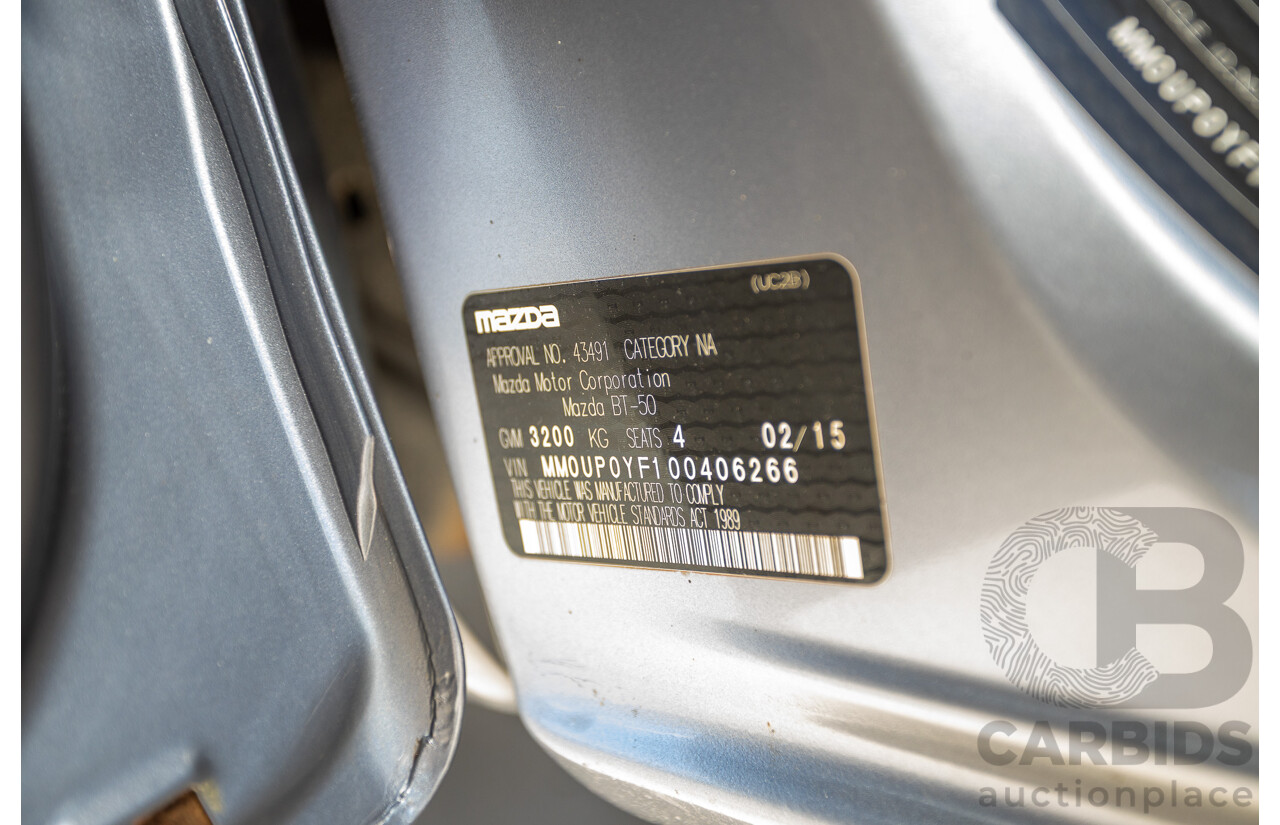 2/2015 Mazda BT-50 XTR (4x4) MY15 Freestyle Utility Titanium Grey Metallic Turbo Diesel 3.2L