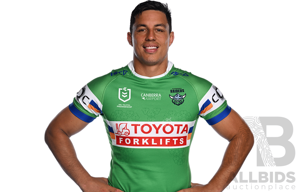 10. Joe Tapine (C) - Match Worn and Signed Canberra Raiders 2025 Indigenous Jersey - Round 23 V Manly - Proceeds Towards The Raiders Foundation