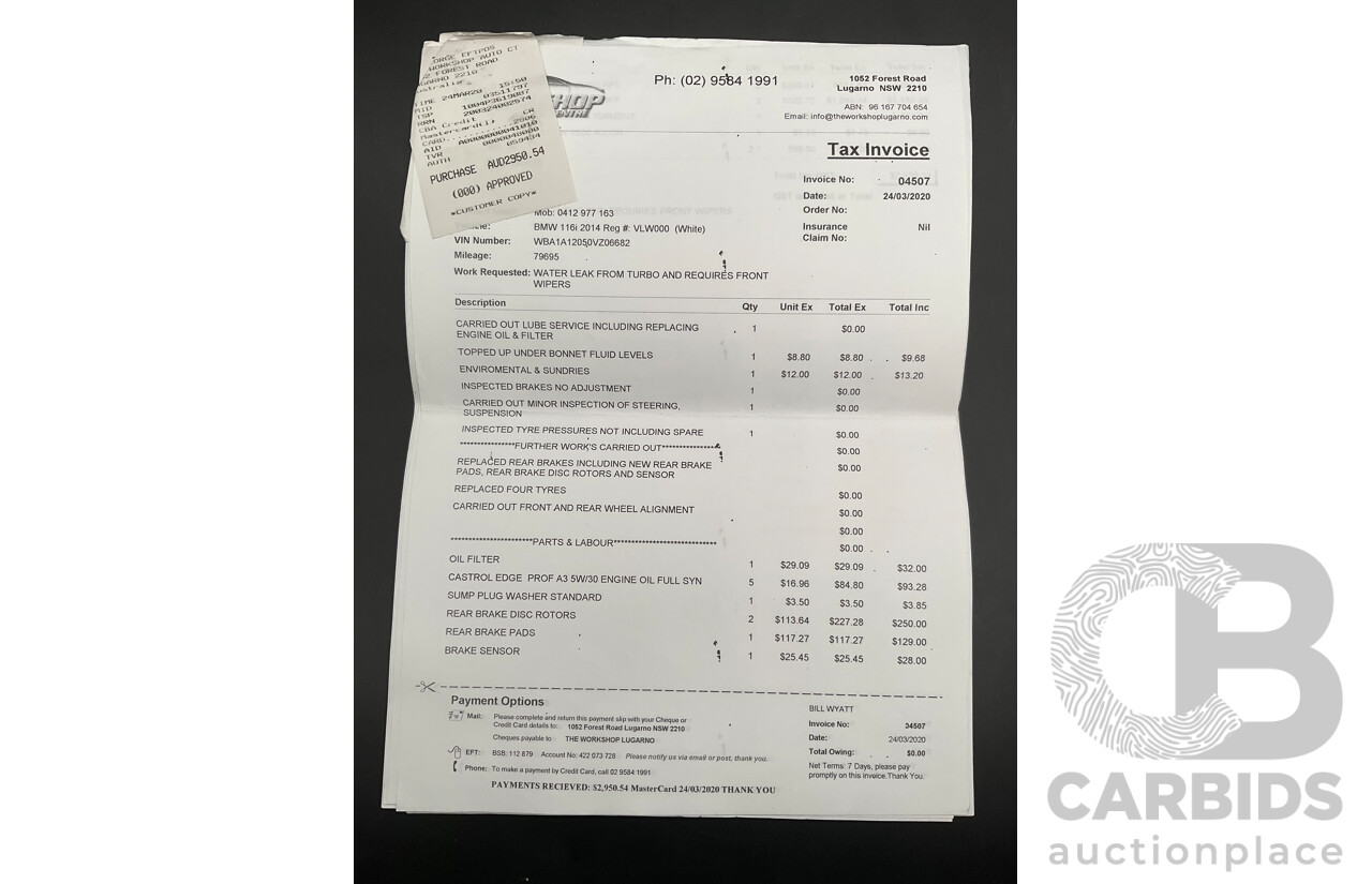 7/2014 BMW 116i F20 MY14 5d Hatchback Alpine White Turbo 1.6L