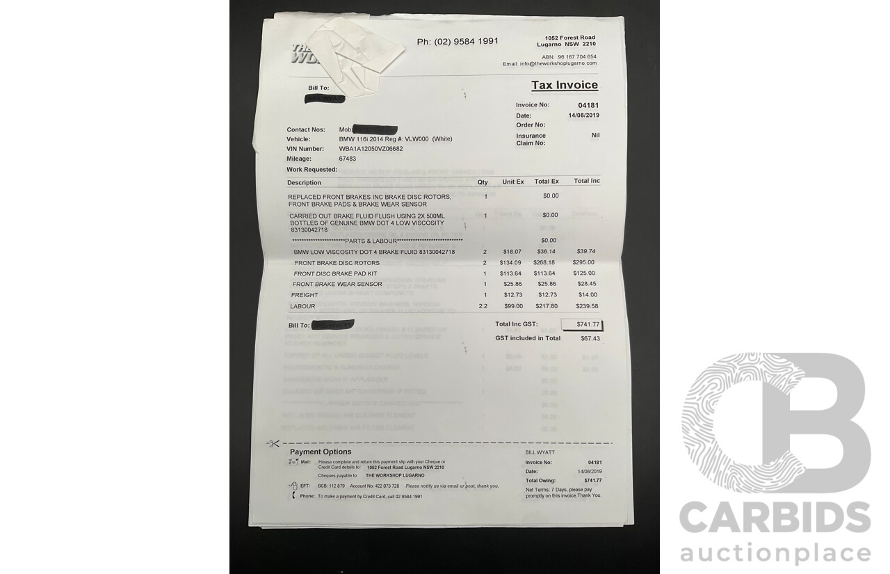 7/2014 BMW 116i F20 MY14 5d Hatchback Alpine White Turbo 1.6L
