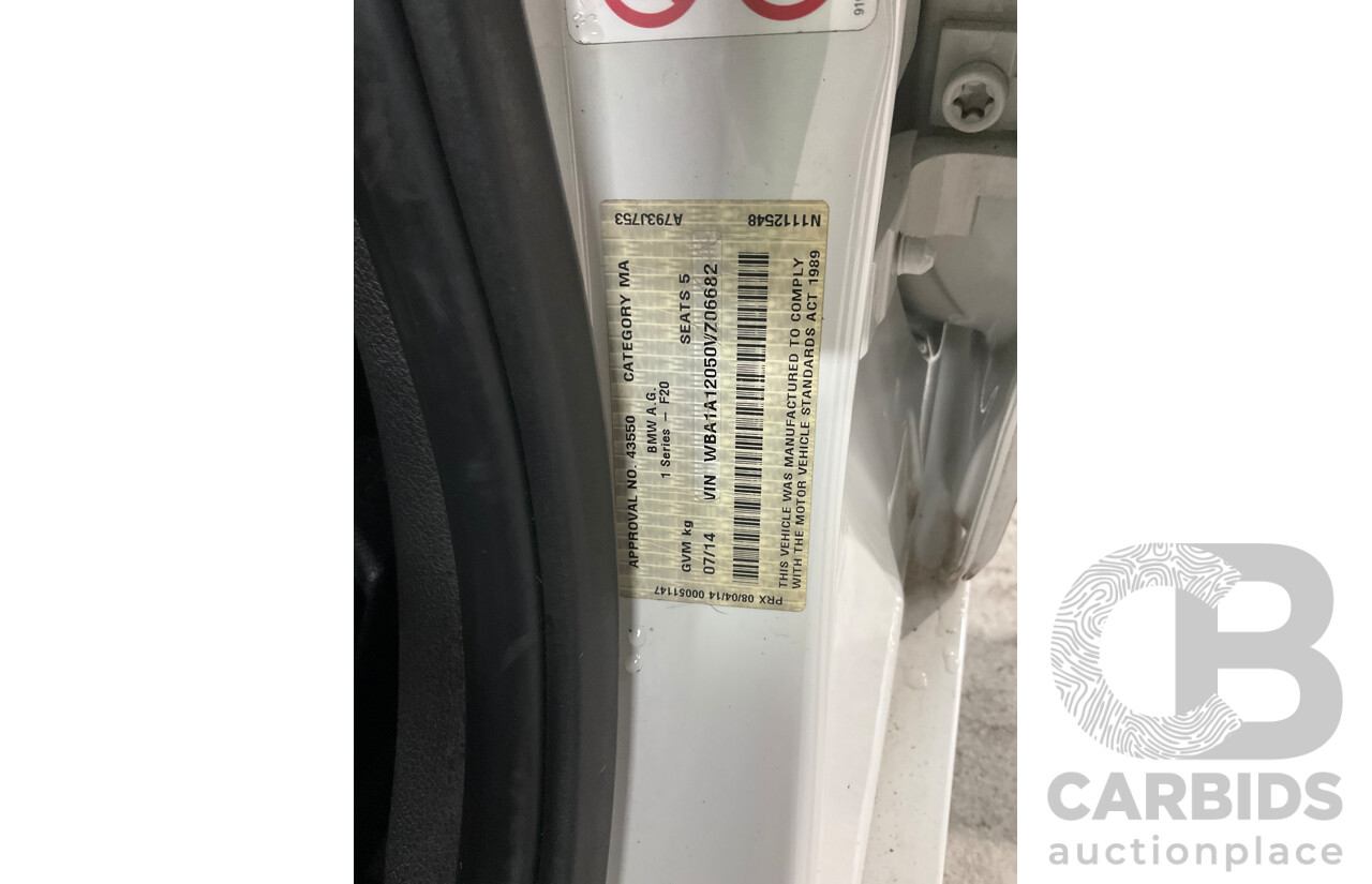 7/2014 BMW 116i F20 MY14 5d Hatchback Alpine White Turbo 1.6L