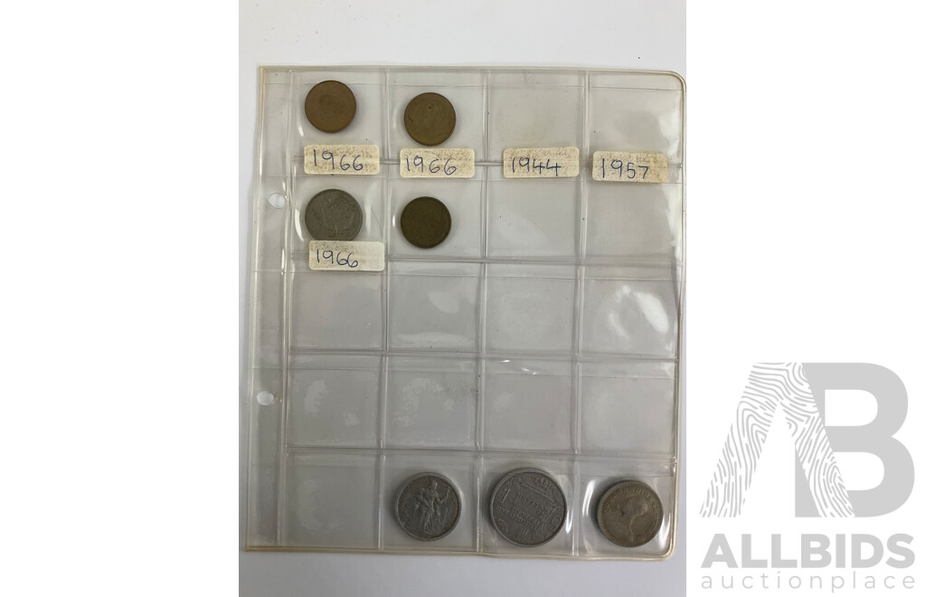 Collection of Vintage International Coins Inducing Iraq 1931-33 Silver Fifty Fils, Great Britain Silver GIV Shilling, Ireland 1928 Silver Shilling, France, USA