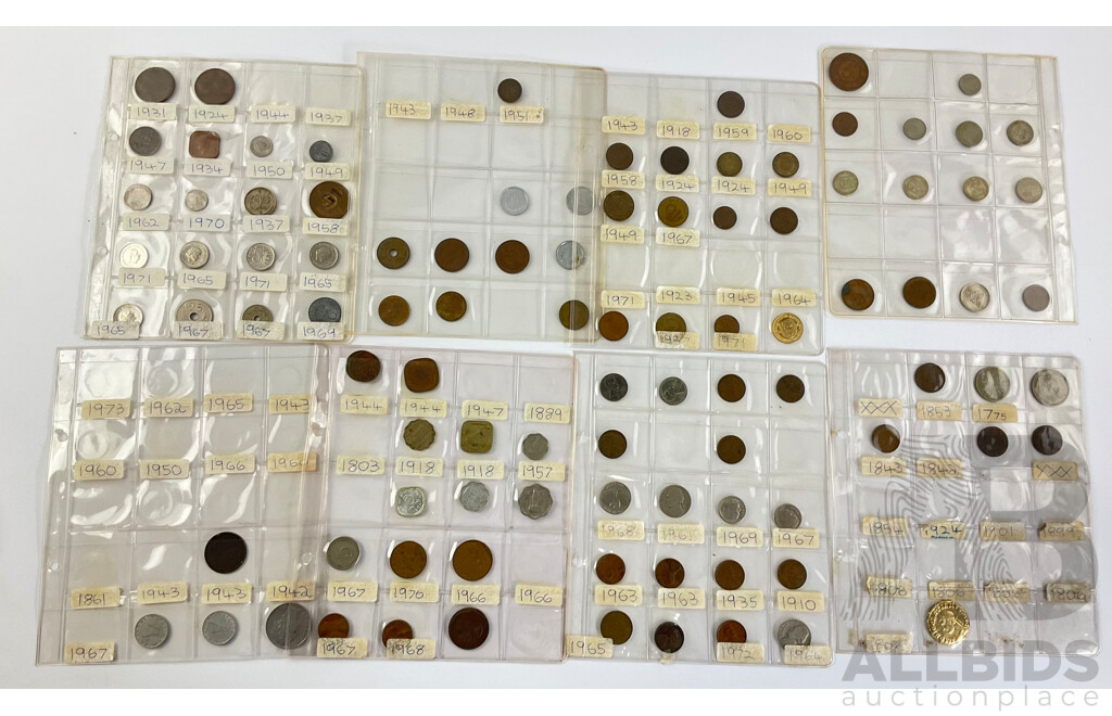 Collection of Vintage International Coins Including India 1944 Silver Half Rupee, Mauritius, Philippines, Germany, Jersey, USA, Hong Kong, Italy, Netherlands, China