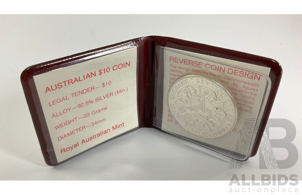 Australian RAM 1982 Silver Ten Dollar Coin, Commonwealth Games.925