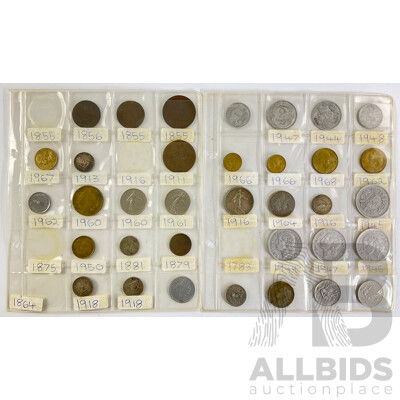 Collection of French Coins Including Silver Fifty Centimes 1881,1913, 1916, 1918(2) Ten Centimes 1855, 1911 and More