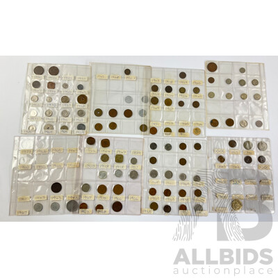 Collection of Vintage International Coins Including India 1944 Silver Half Rupee, Mauritius, Philippines, Germany, Jersey, USA, Hong Kong, Italy, Netherlands, China