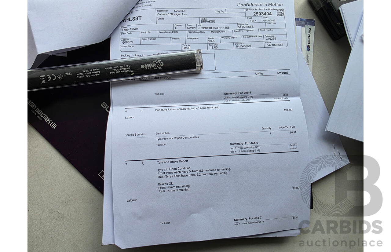 5/2010 Subaru Outback 3.6R (AWD) MY10 4d Wagon Silver 3.6L