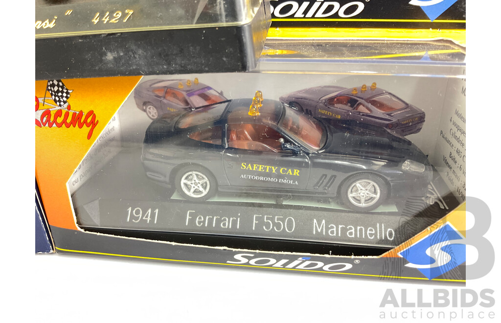 Solido Diecast Ferrari F550 Marnello, Dodge Plateau Pepsi Pickup and Elicar BMW 2000