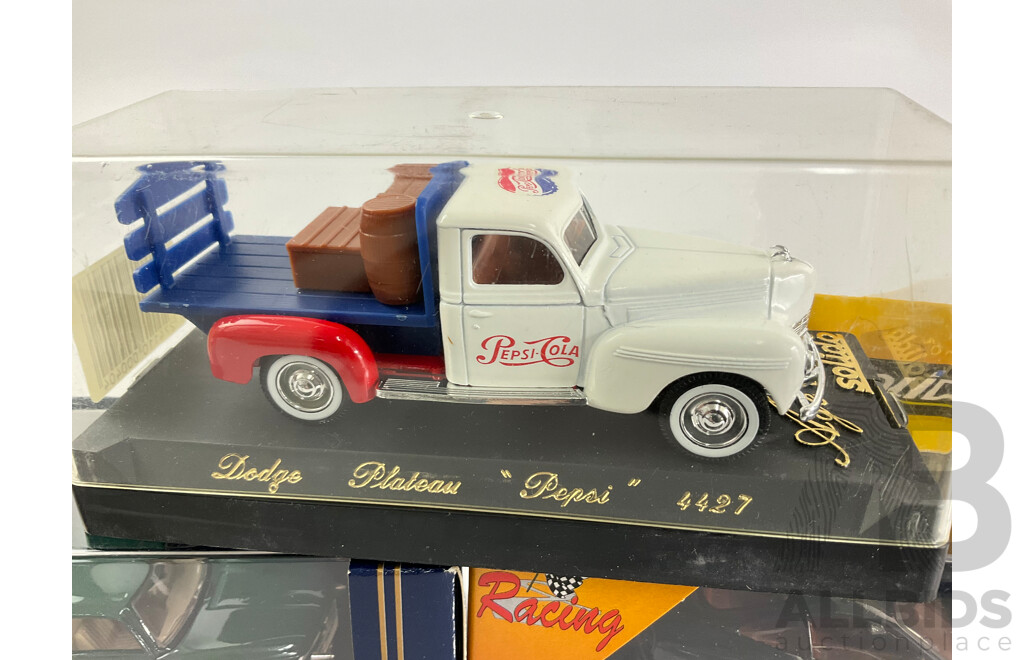 Solido Diecast Ferrari F550 Marnello, Dodge Plateau Pepsi Pickup and Elicar BMW 2000