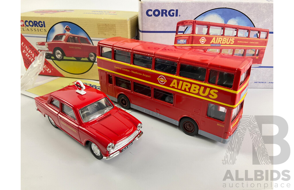 Corgi Classics Diecast Ford Cortina London Transport and Metrobus Airbus - Includes COA