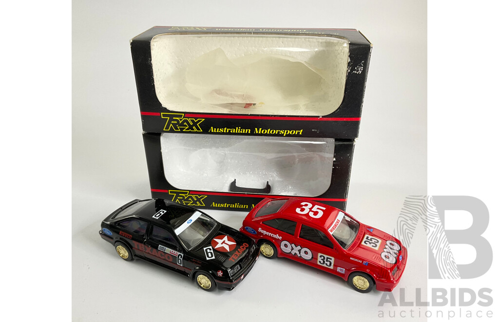 Two Trax Diecast 1987 Ford Sierra Cosworths OXO and Texaco - 1:43 Scale