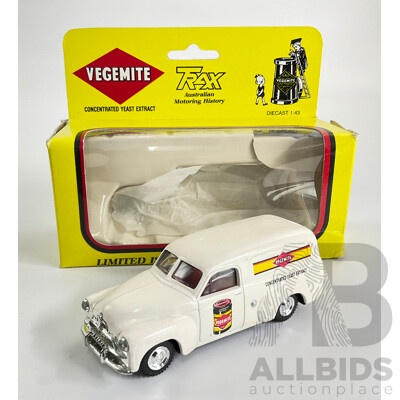 Trax Holden FJ Panel Van 1953 White Vegemite Livery 1:43 Scale Diecast Model TR02B