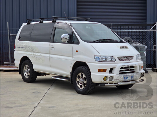 3/2000 Mitsubishi Delica Chamonix (4x4) 4d Van White Turbo Diesel 2.8L