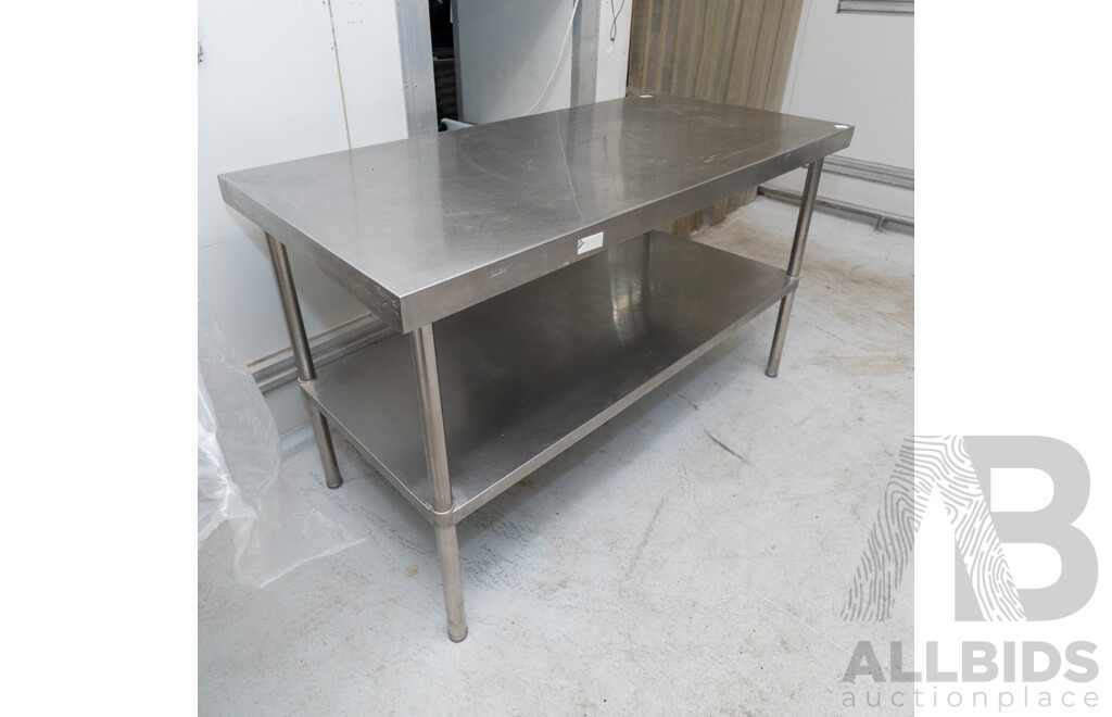 Stainless Steel Work Bench with Under Bench Storage Shelf