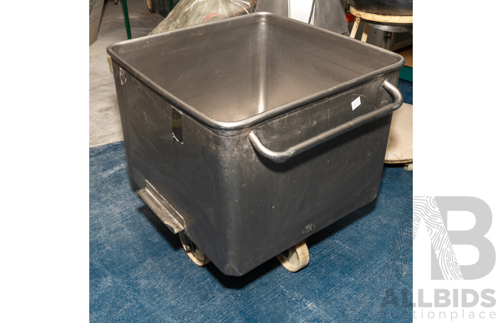 240L Stainless Steel Flour Bin on Castor Wheels