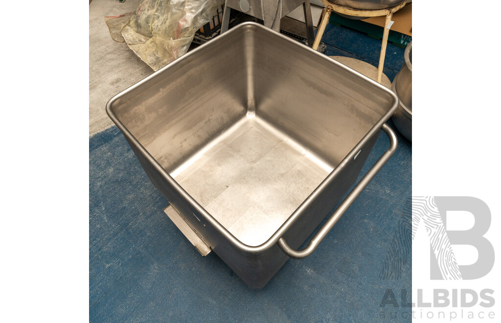 240L Stainless Steel Flour Bin on Castor Wheels